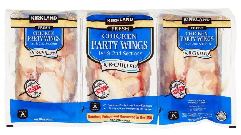 Kirkland Signature wings in plastic packaging