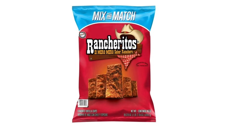 Doritos Rancheritos El Mero Sabor Ranchero Flavored Tortilla Chips on a white background