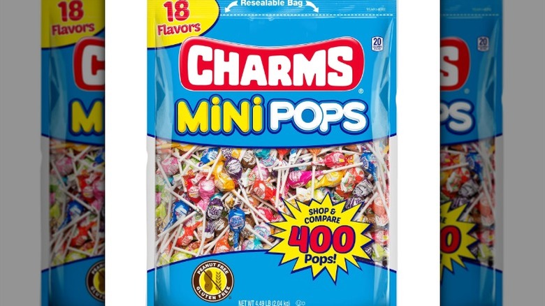 A bag of 400 Charms Mini Pops from Amazon