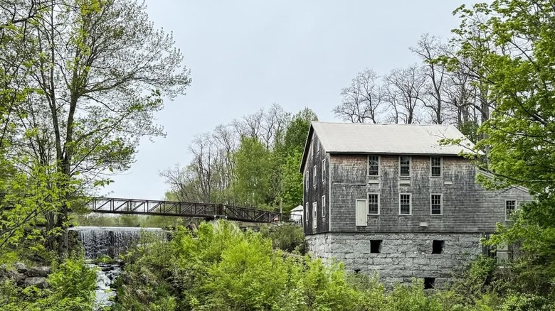 The Lost Kitchen and bridge in the woods