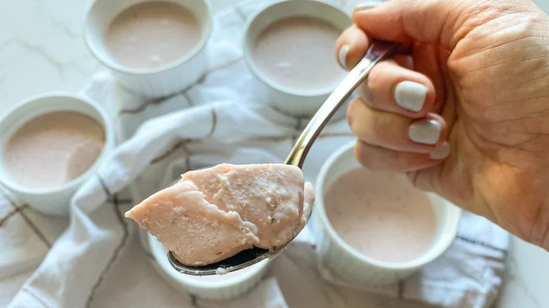 Spoonful of Strawberry Panna Cotta