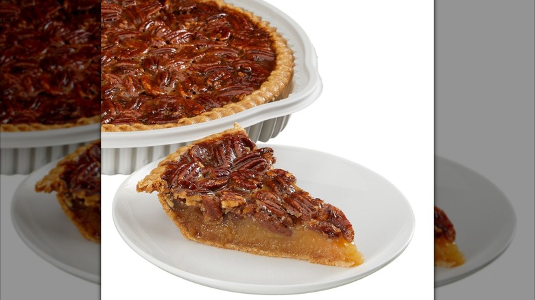 Professional photo of Costco's Pecan Pie with slice