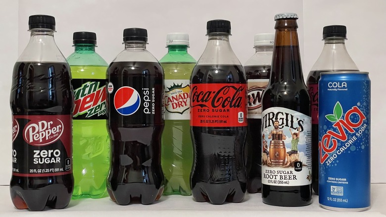 Variety of zero-sugar sodas