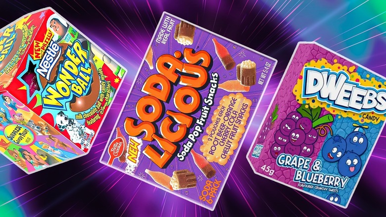 packages of Wonder Ball, Soda-Licious, and Dweebs candies