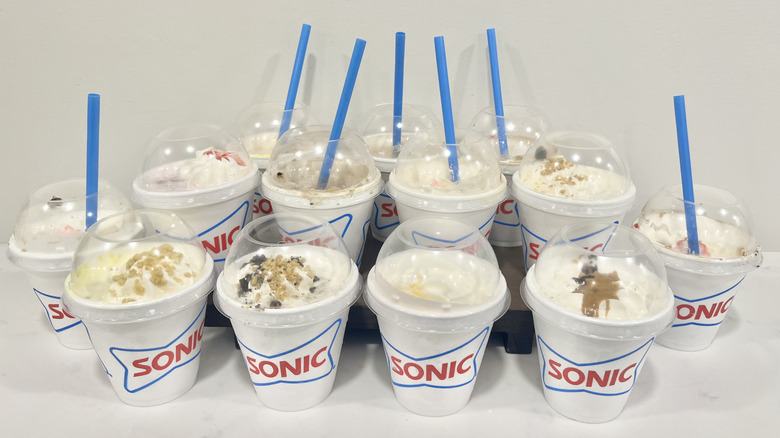13 different Sonic milkshakes.