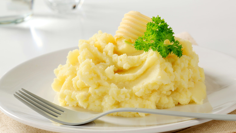 Plate of mashed potatoes