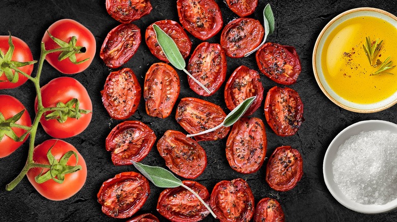 Roasted tomatoes and seasonings