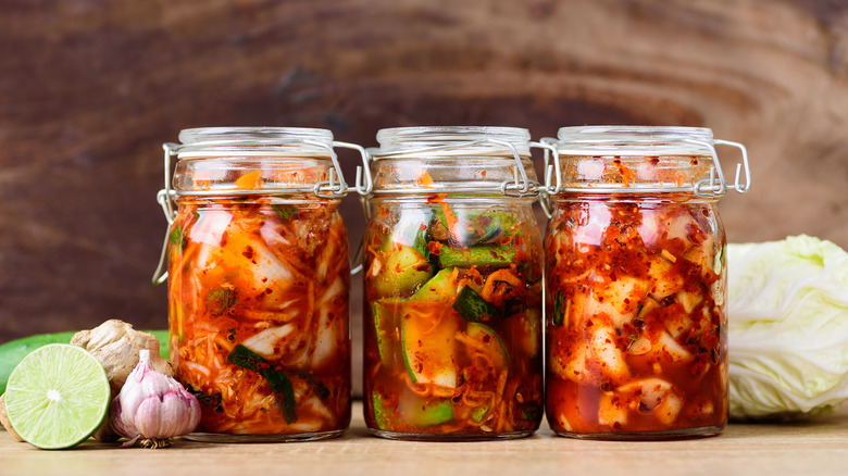 Jars of kimchi