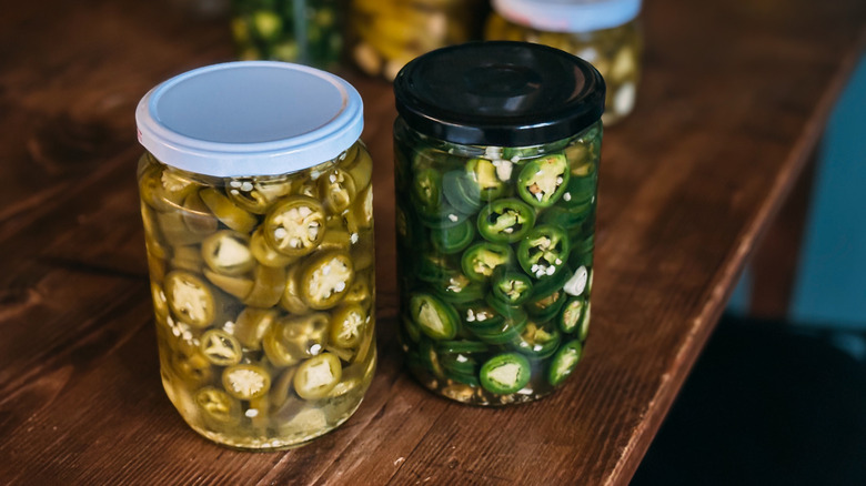 jars of pickled jalapenos