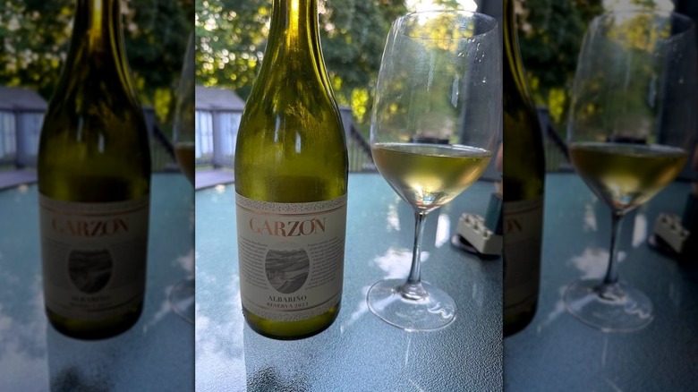 bottle and glass of white wine