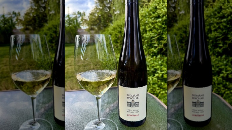 bottle and glass of white wine