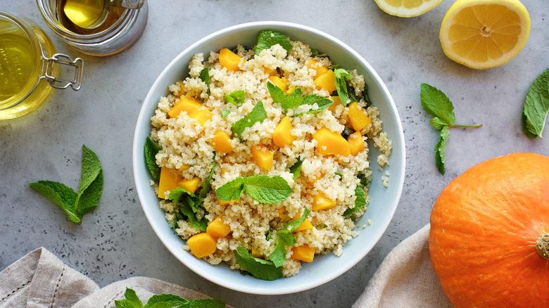 Cooked quinoa with herbs