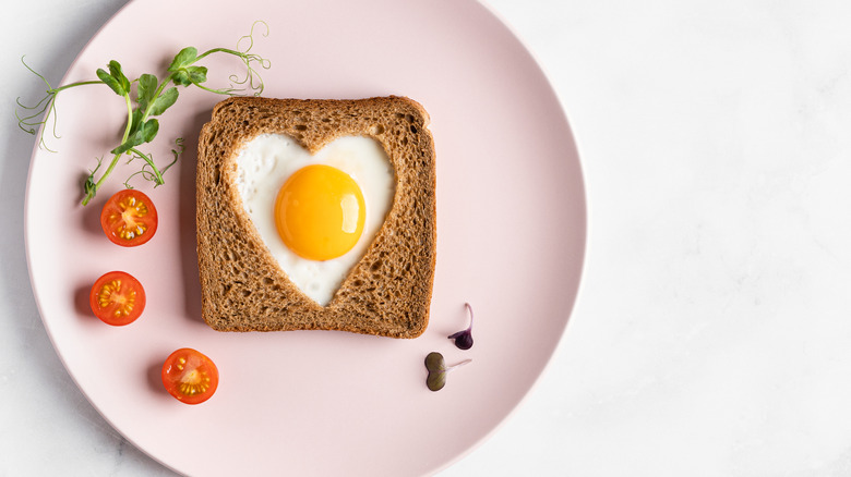 Egg and toast on plate