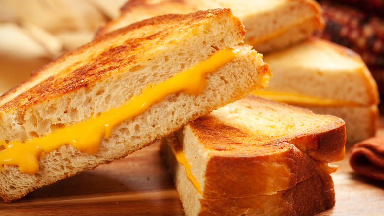 Grilled cheese melted cheddar