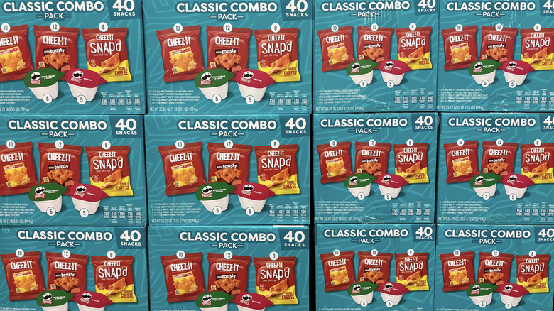 Bulk boxes of Cheez-it & Pringles single-serving classic flavors