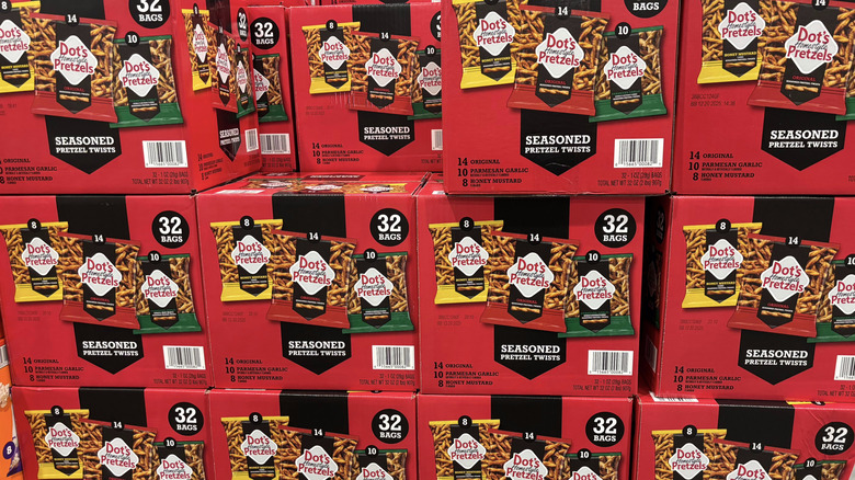 Dot's Pretzels variety pack boxes of pretzel twists