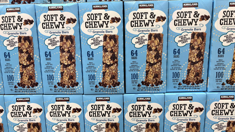 Bulk boxes of Kirkland Signature chocolate chip granola bars