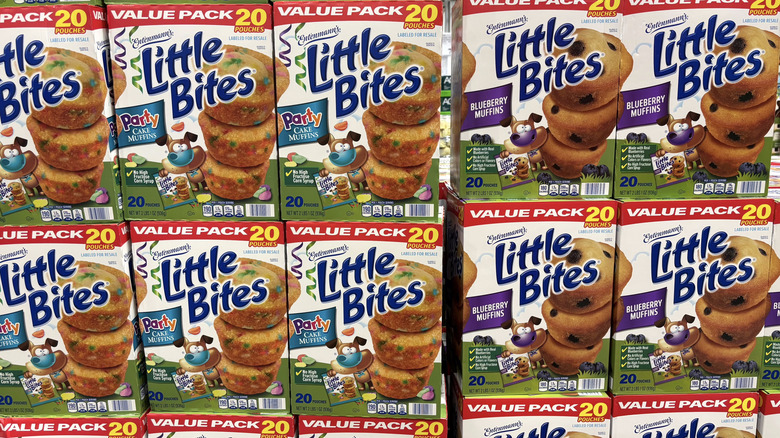Value packs of Little Bites party cake and blueberry flavored muffins