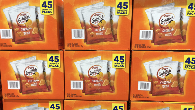 Bulk boxes of Goldfish crackers