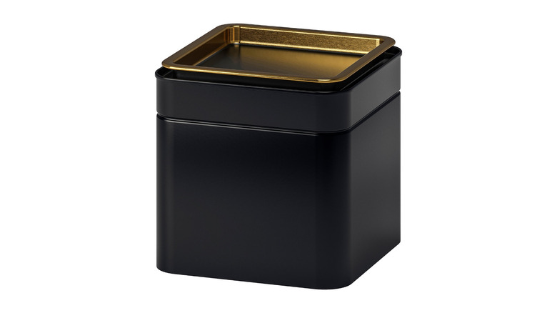 Blomning coffee/tea canister on white background