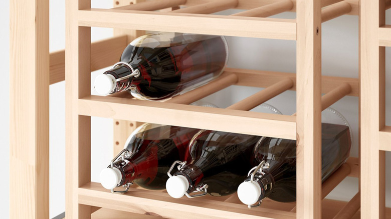 Bottles of wine inside the Hutten nine-bottle wine rack.