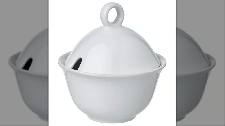 Upplaga sugar bowl on white background
