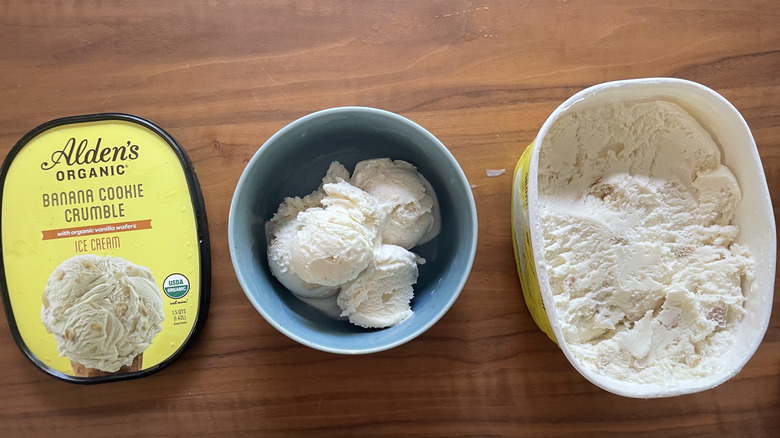 Banana Cookie Crumble in bowl and in a container