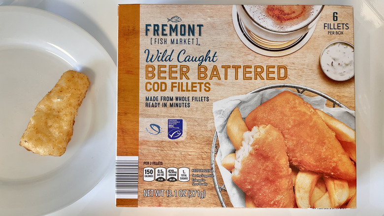 Cod filet on a white plate