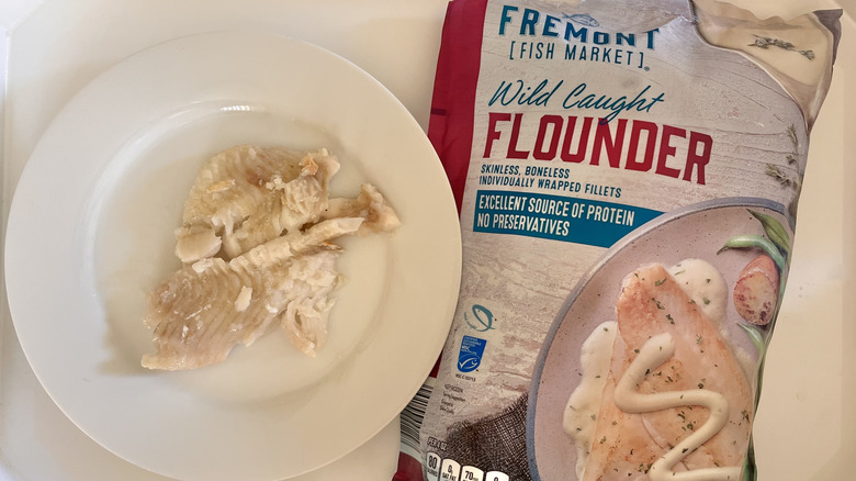 Cooked wild-caught flounder filet