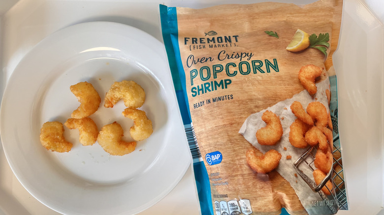 Popcorn shrimp pieces on a plate