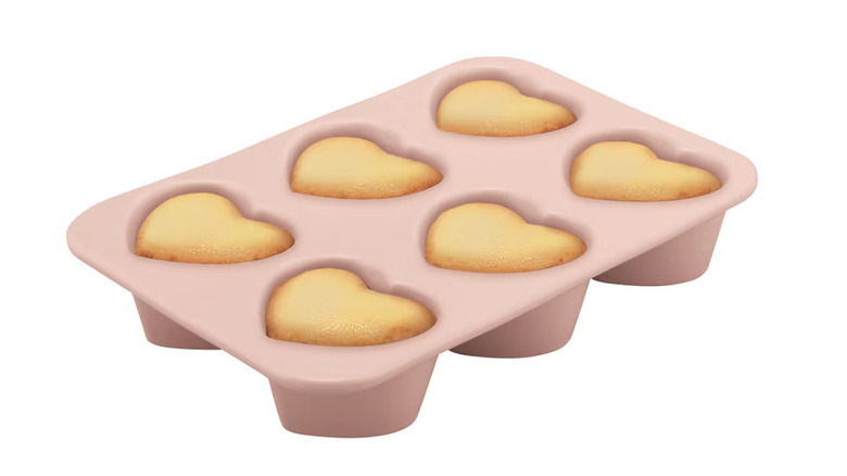 pink heart-shaped muffin tin