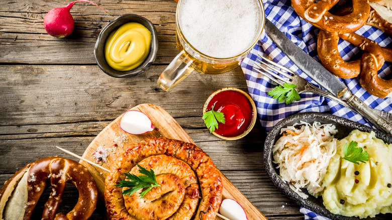 Bavarian foods on table