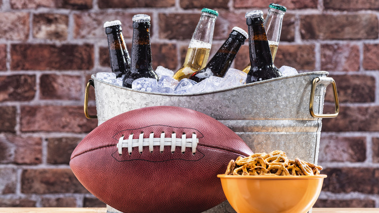 Bucket of beers and a football