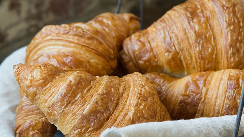 Croissants in basket