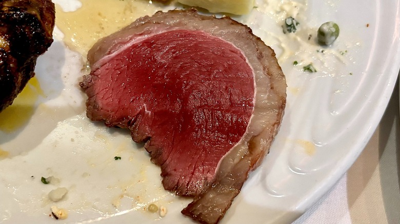 Beef ancho on plate at Fogo de Chão