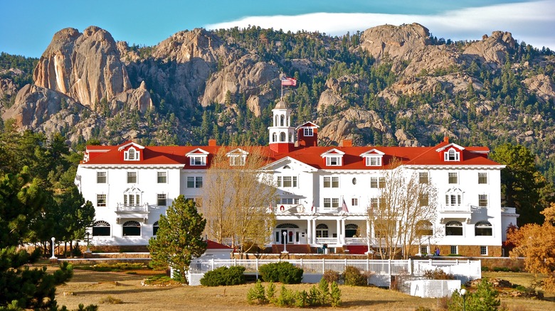 The Stanley Hotel mountain range backdrop 