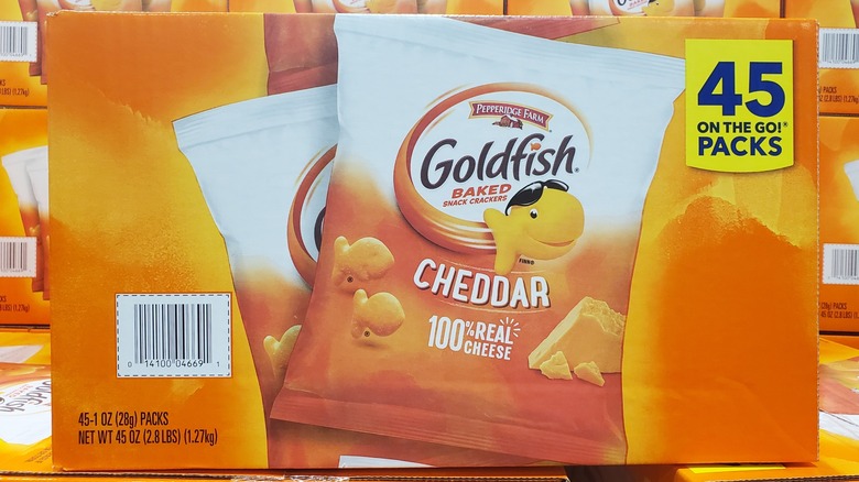 Pepperidge Farm Goldfish on a shelf at Costco
