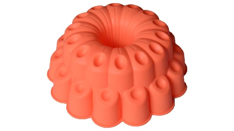 Orange silicone tiered cake pan