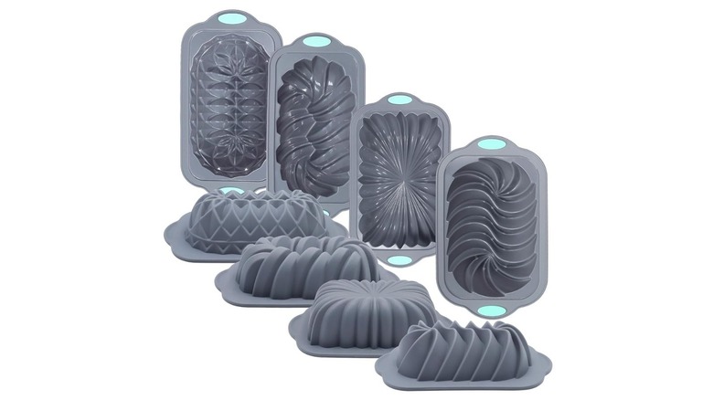 a four piece loaf pan with different shapes