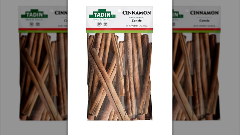 Cinnamon sticks in a plastic package