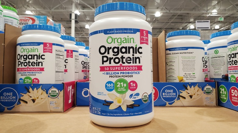 Orgain organic protein vanilla bean protein powder at Costco