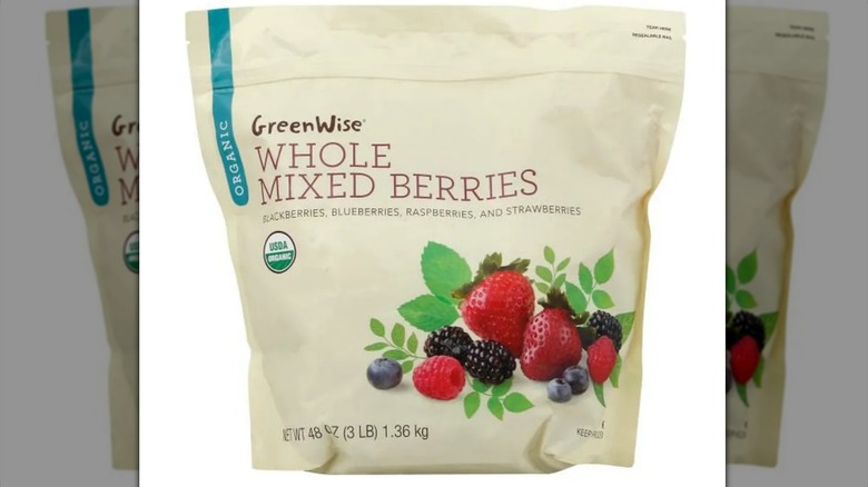 Package of GreenWide organic whole frozen mixed berries