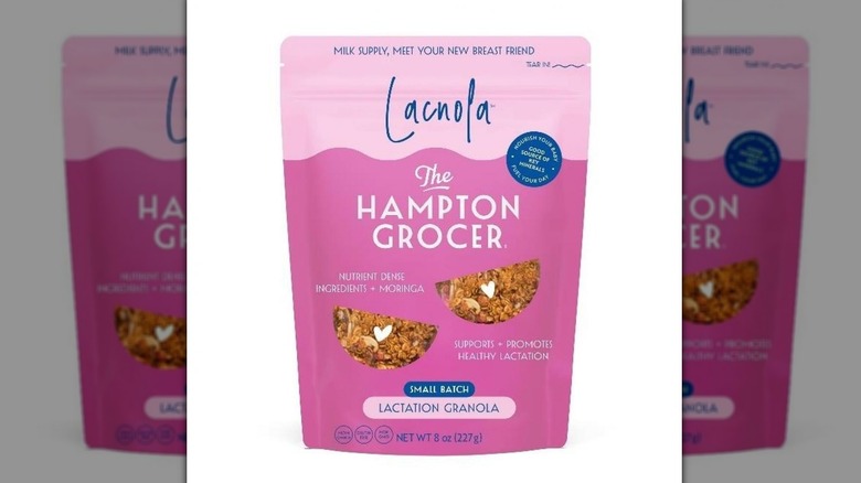 Package of The Hampton Grocer Lactation Granola against a white background