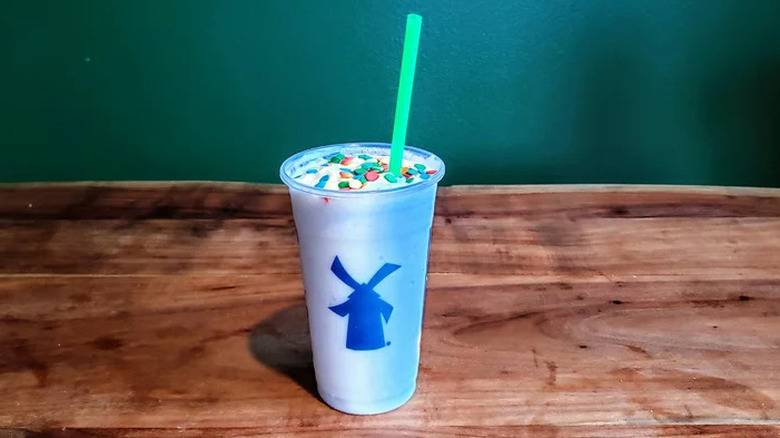 Birthday Cake Shake with sprinkles