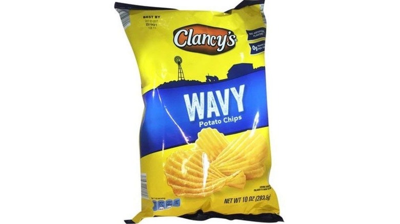 A package of Clancy's wavy potato chips