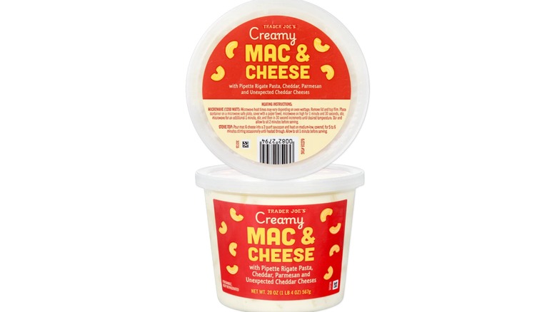 Stock image of Trader Joe's Creamy Mac & Cheese tub
