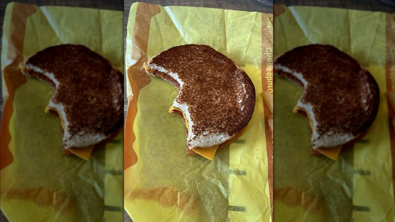 McDonald's grilled cheese on yellow wrapper