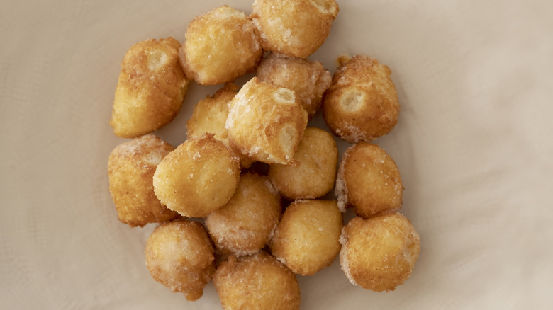 donut holes piled on top of eachother