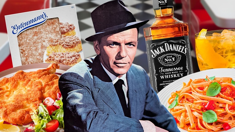 Frank Sinatra surrounded by food