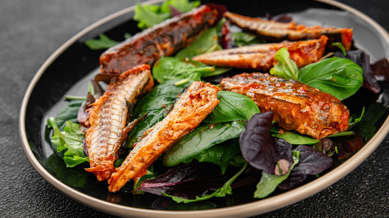salad with mackerel in tomato sauce